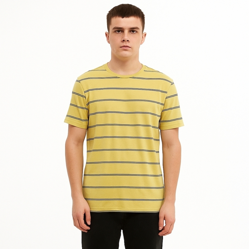 Goodfellow & Co Yellow Striped Mens Tee Size S
